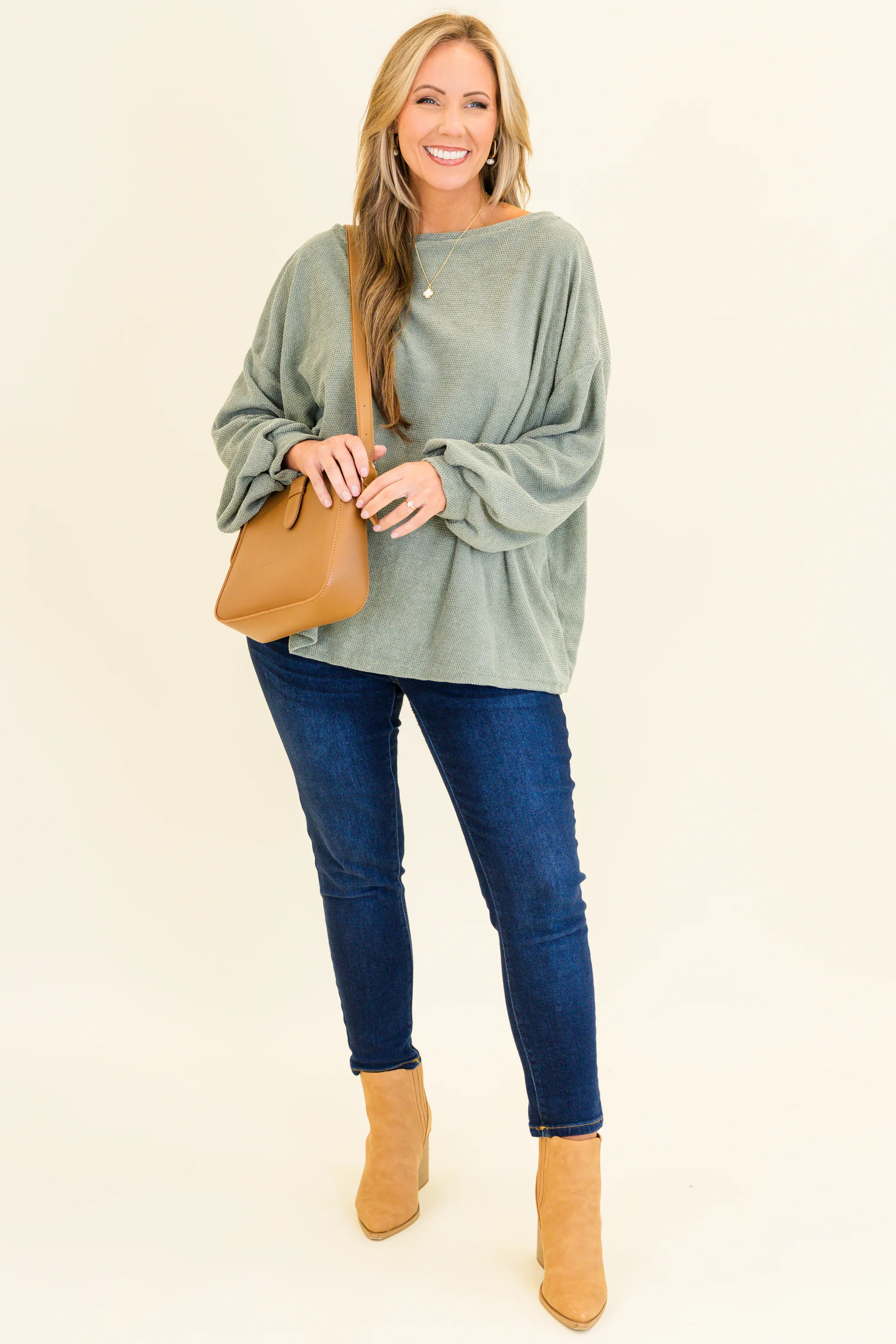 Suave Sweetheart Top, Sage - Giverhouse