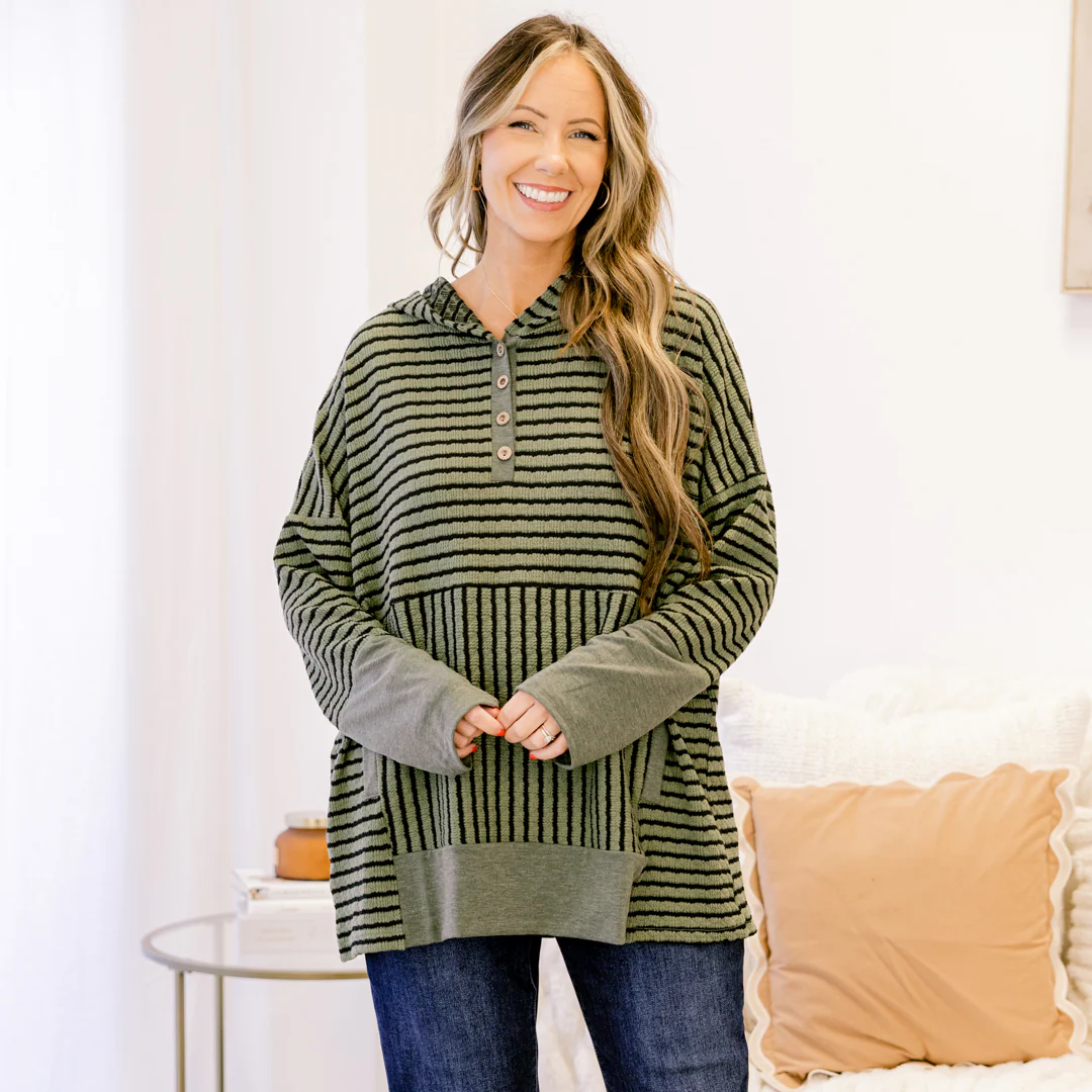 Coastal Breeze Hoodie, Green-Black - Giverhouse