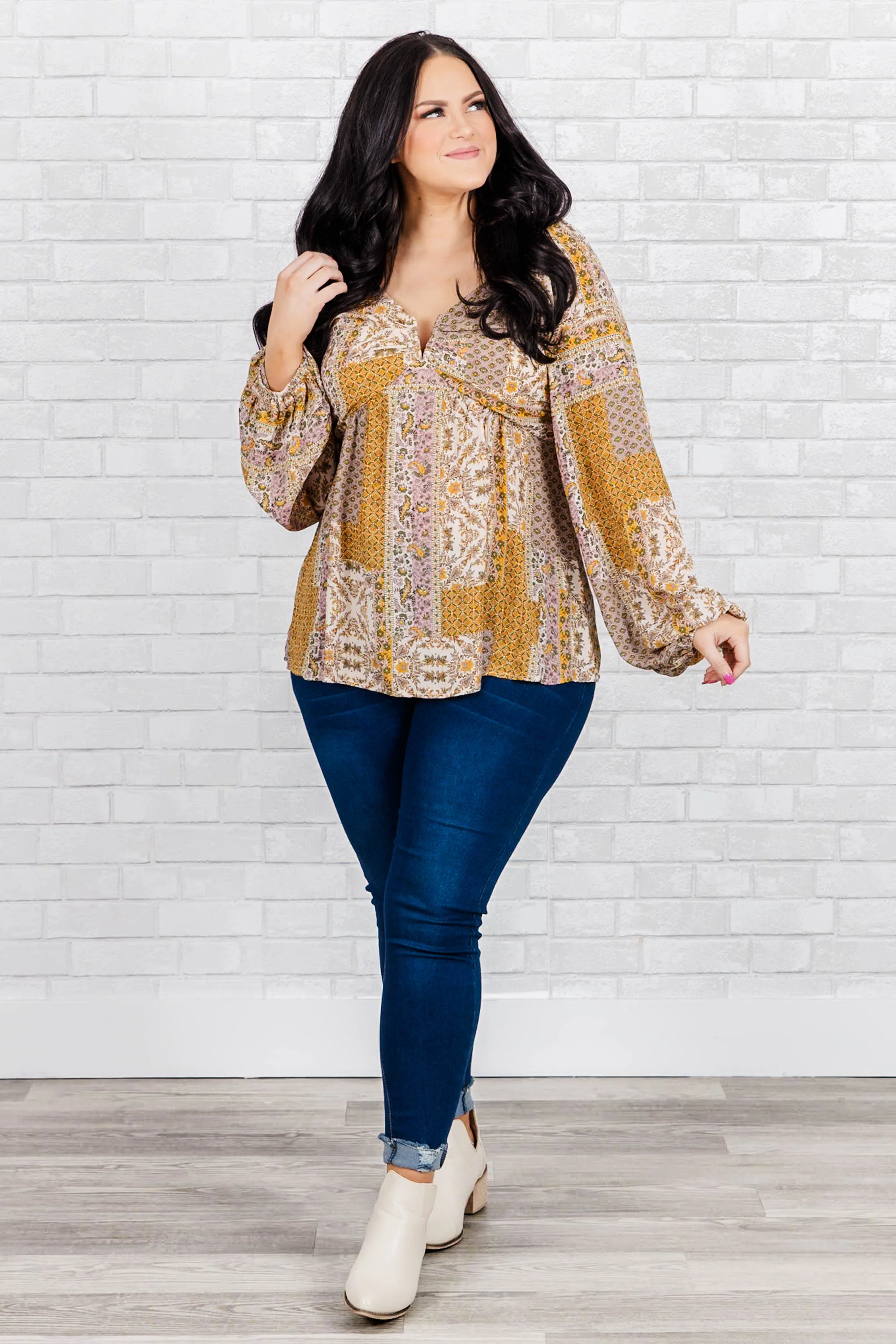 Buy Myself Flowers Blouse, Beige - Giverhouse