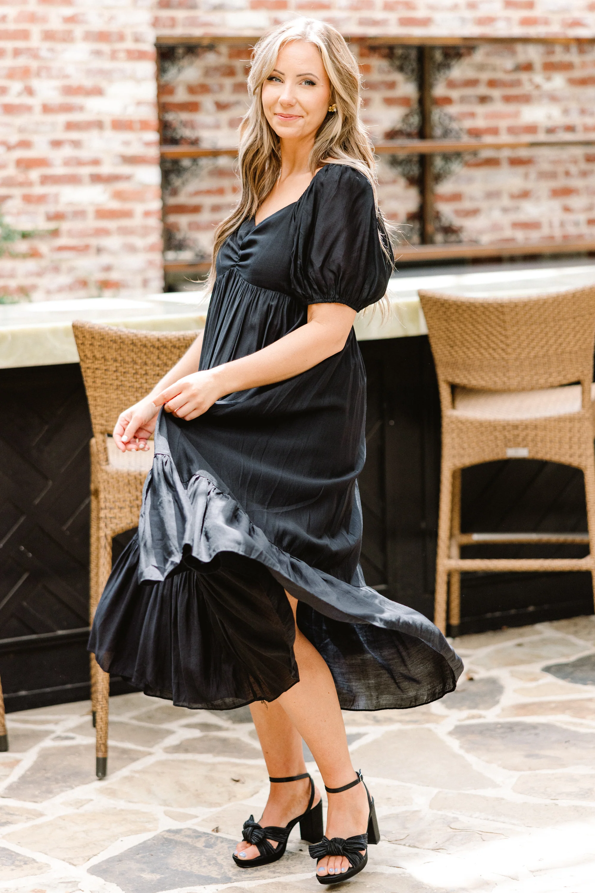 Working Your Charm Midi Dress, Black - Giverhouse