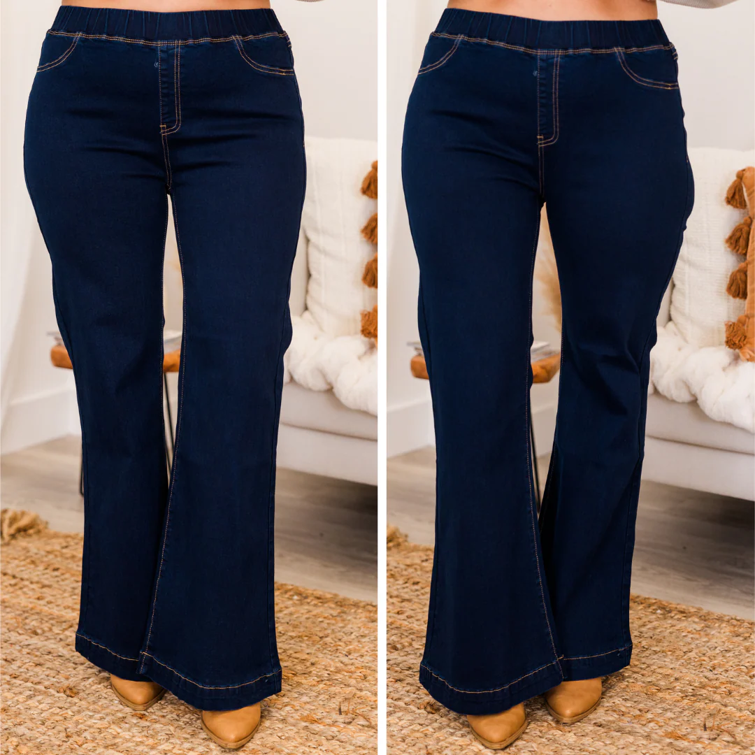 Dare To Flare Jeans, Super Dark Wash - Giverhouse