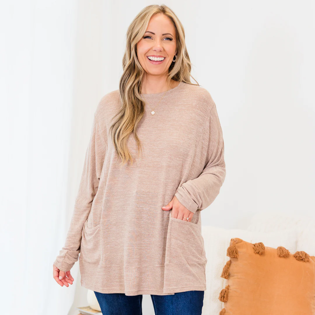 Crisp Autumn Air Tunic, Taupe - Giverhouse