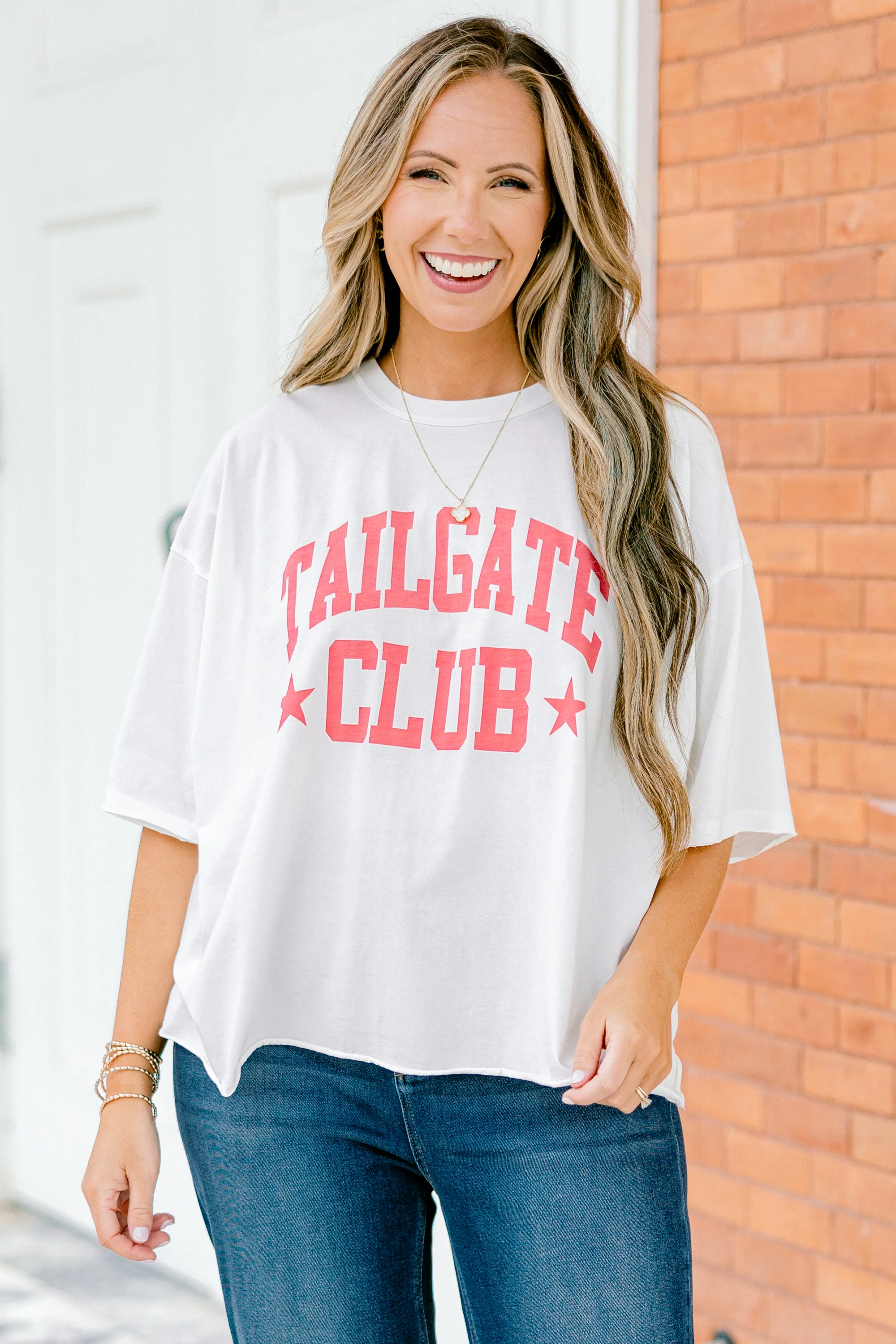 Ready For The Tailgate Vintage Wash Tee, White - Giverhouse