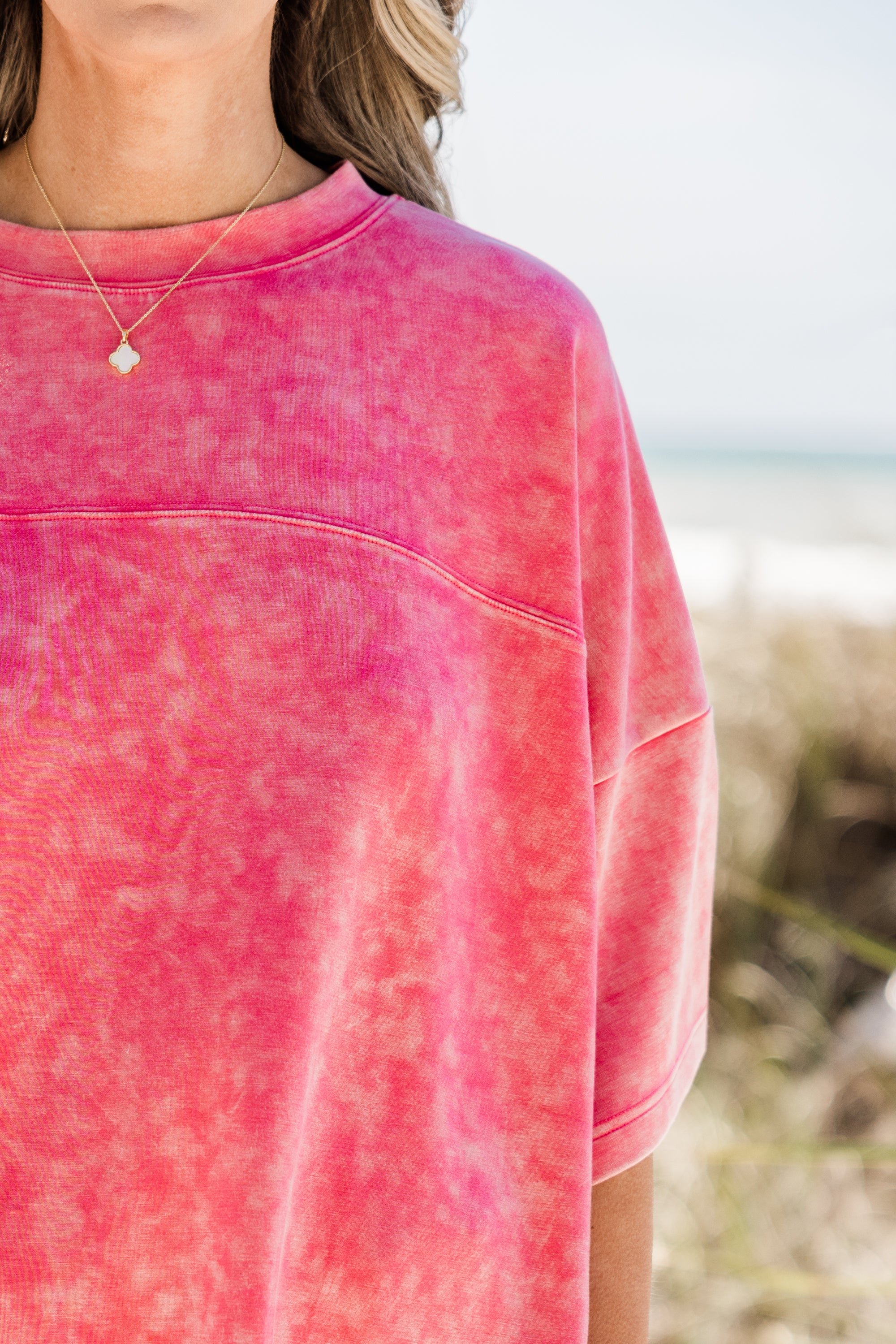 Easygoing Washed Top, Pink - Giverhouse