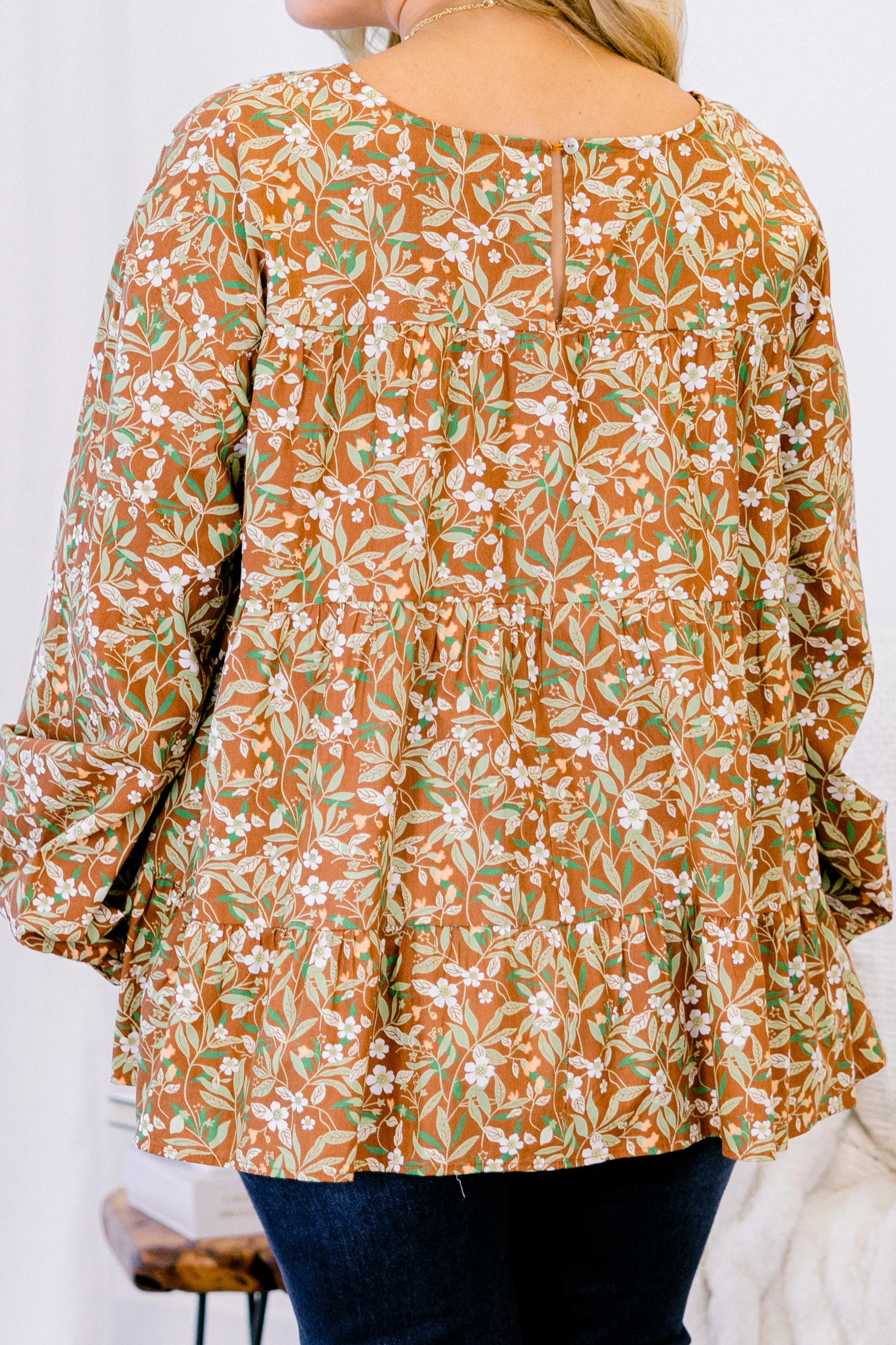 Anytime Now Top, Brown - Giverhouse