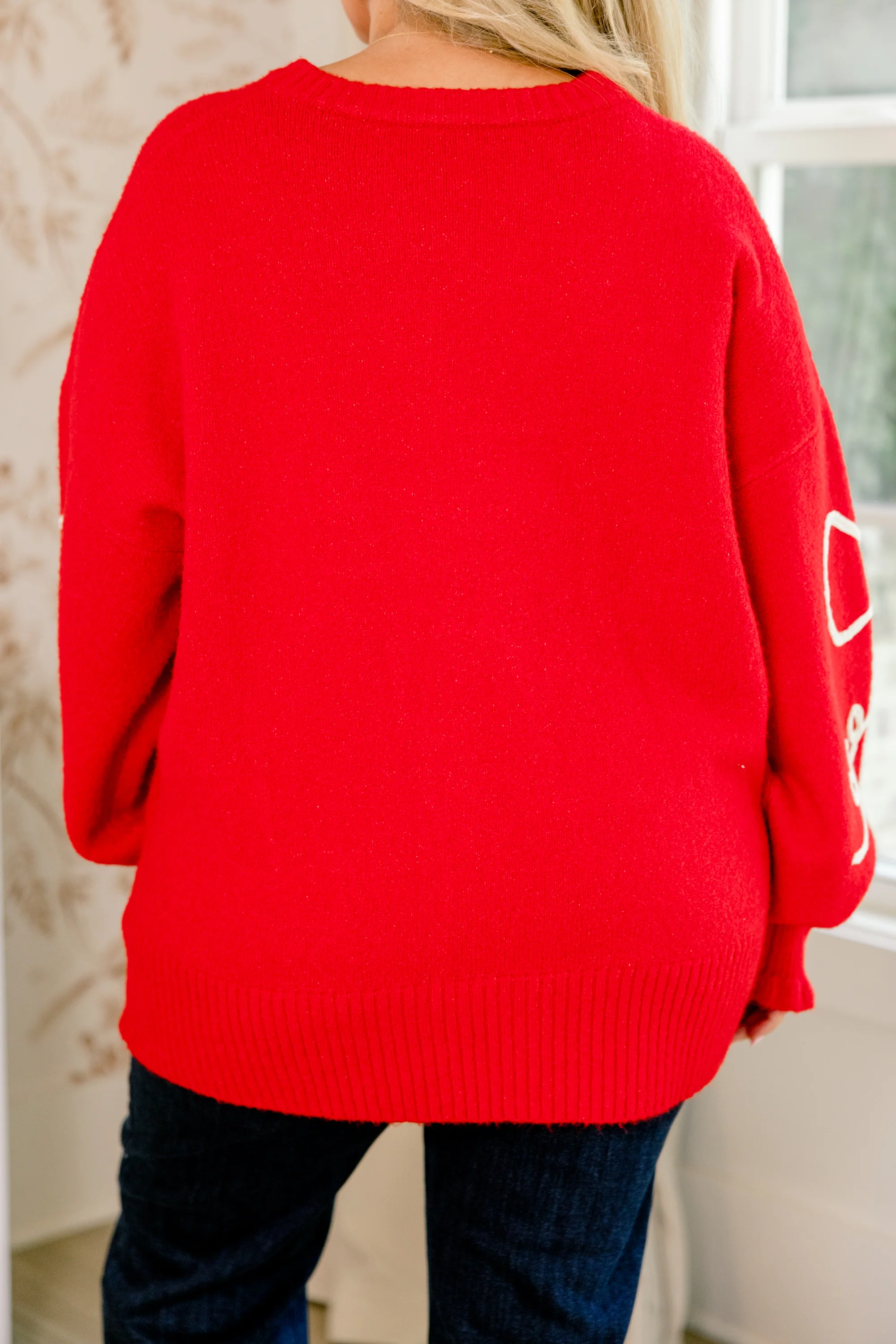 Walk And Sweet Talk Sweater, Red - Giverhouse