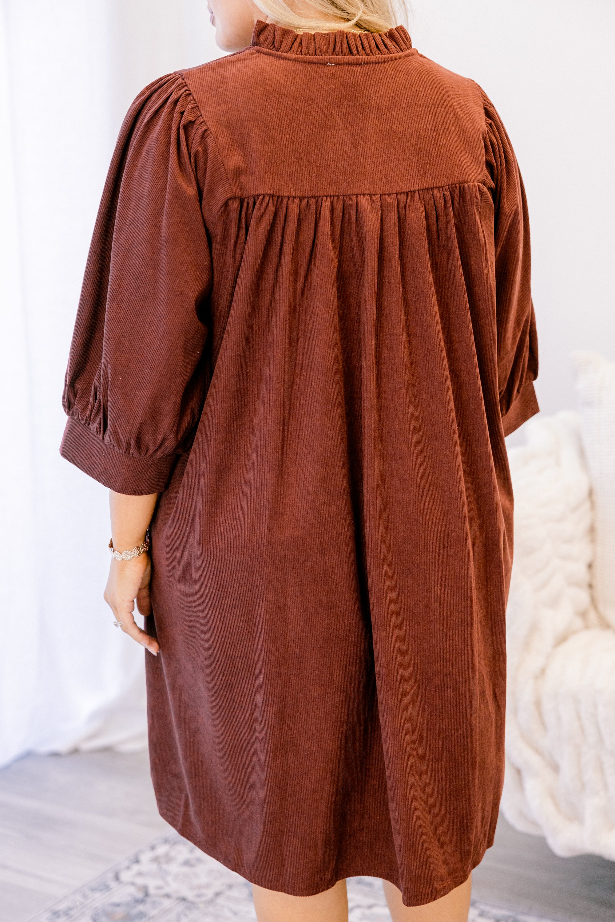 Can't Be Held Down Dress, Burgundy Corduroy - Giverhouse