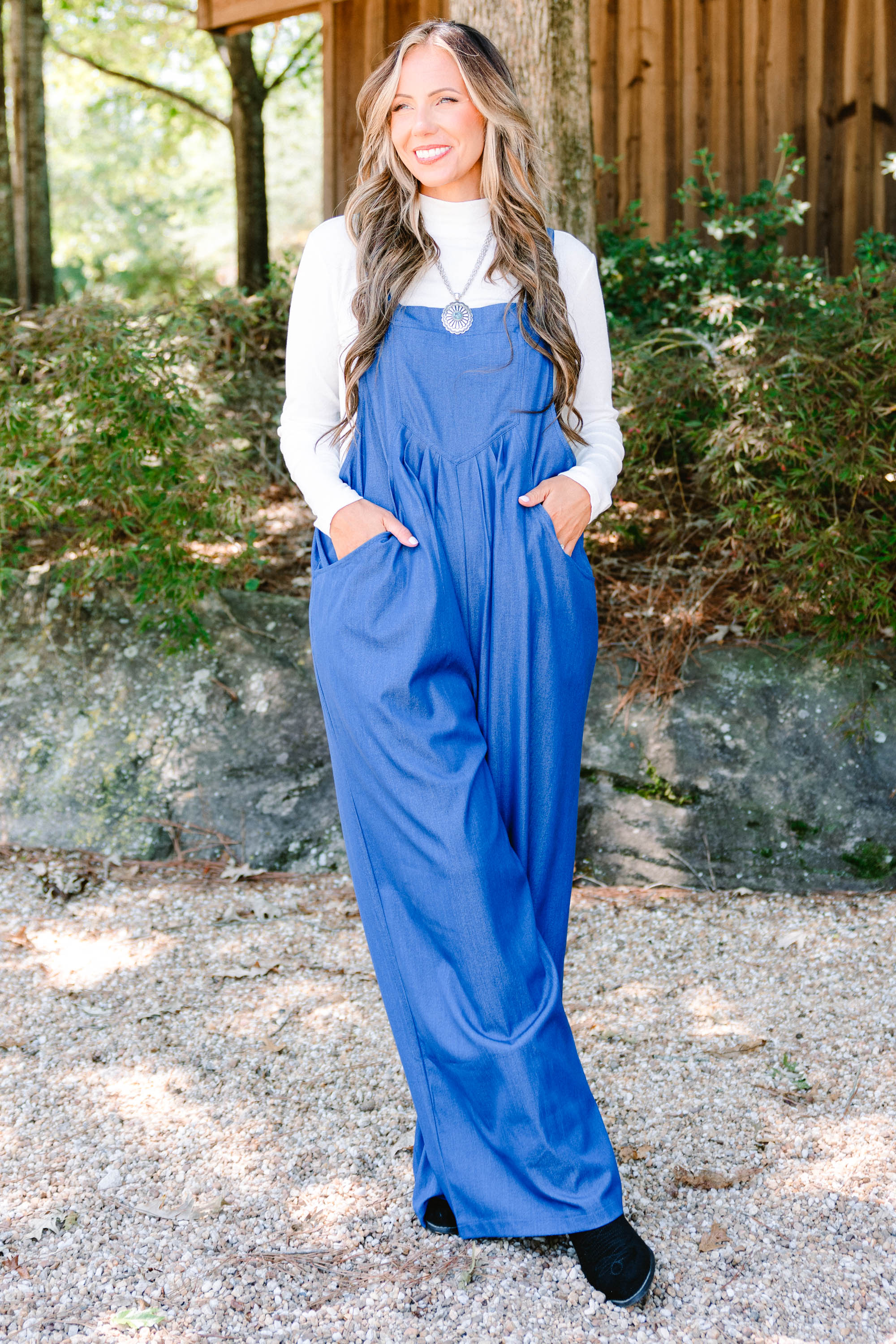 Got To Laugh Jumpsuit, Denim - Giverhouse