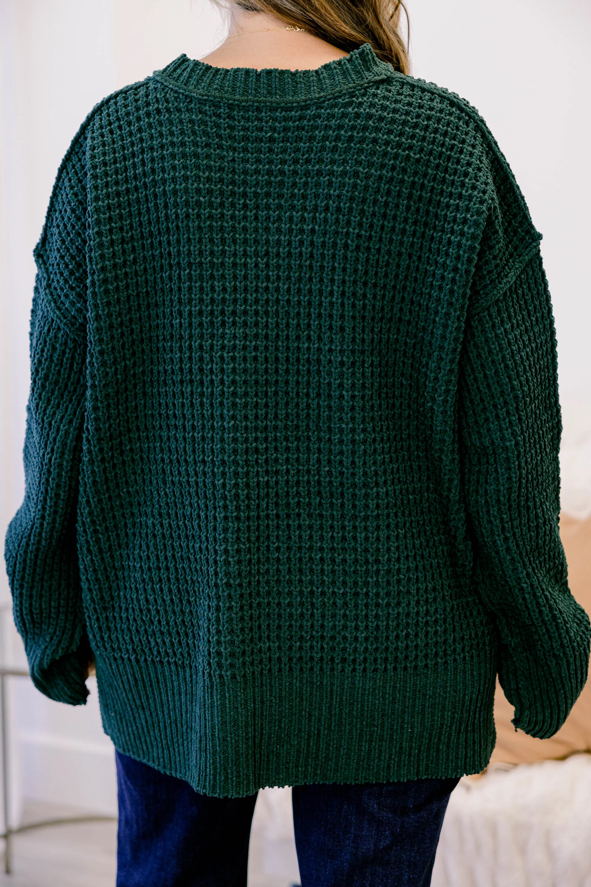Falling Petals Sweater, Green - Giverhouse
