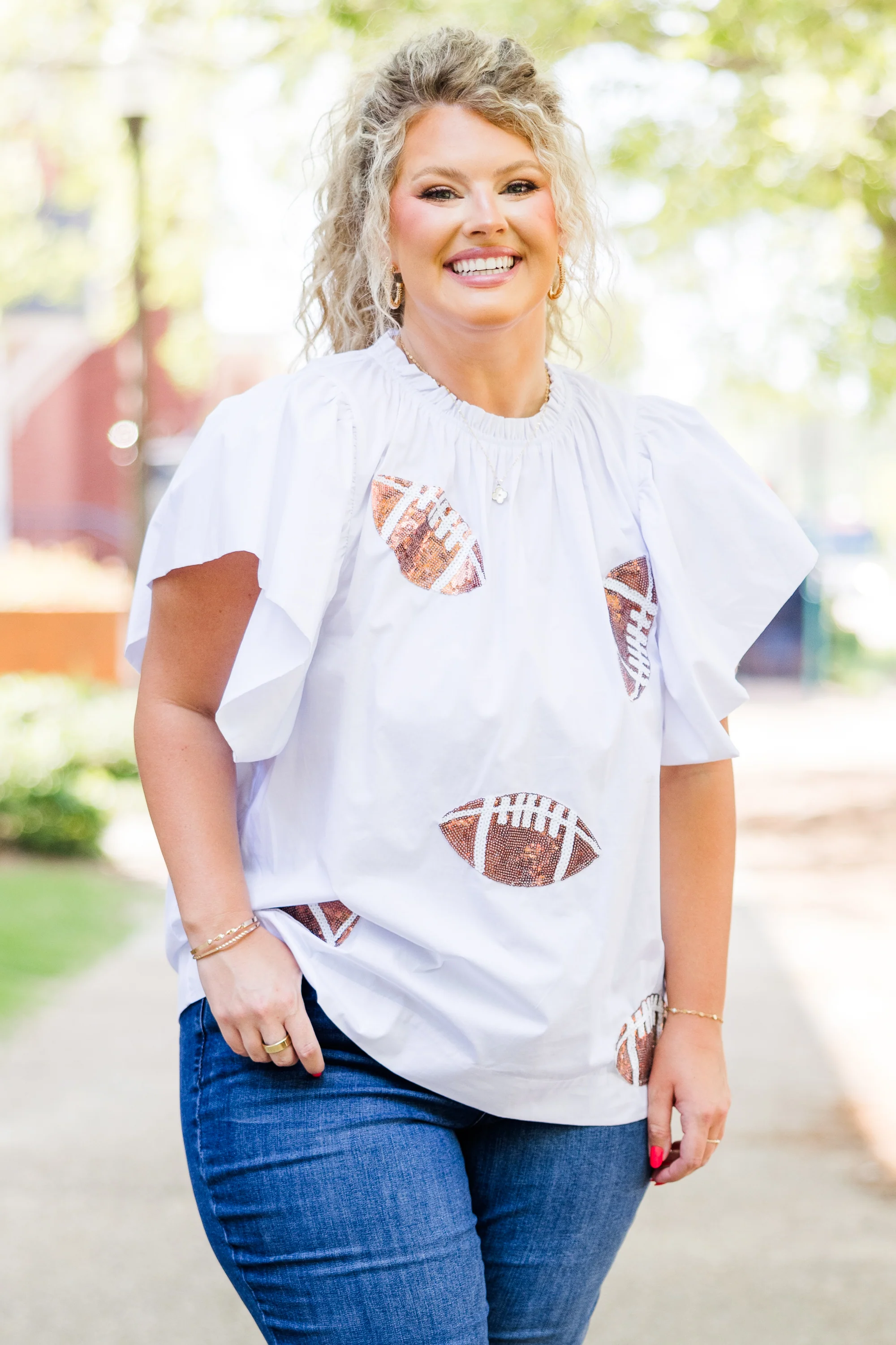 Here For Halftime Top, White - Giverhouse