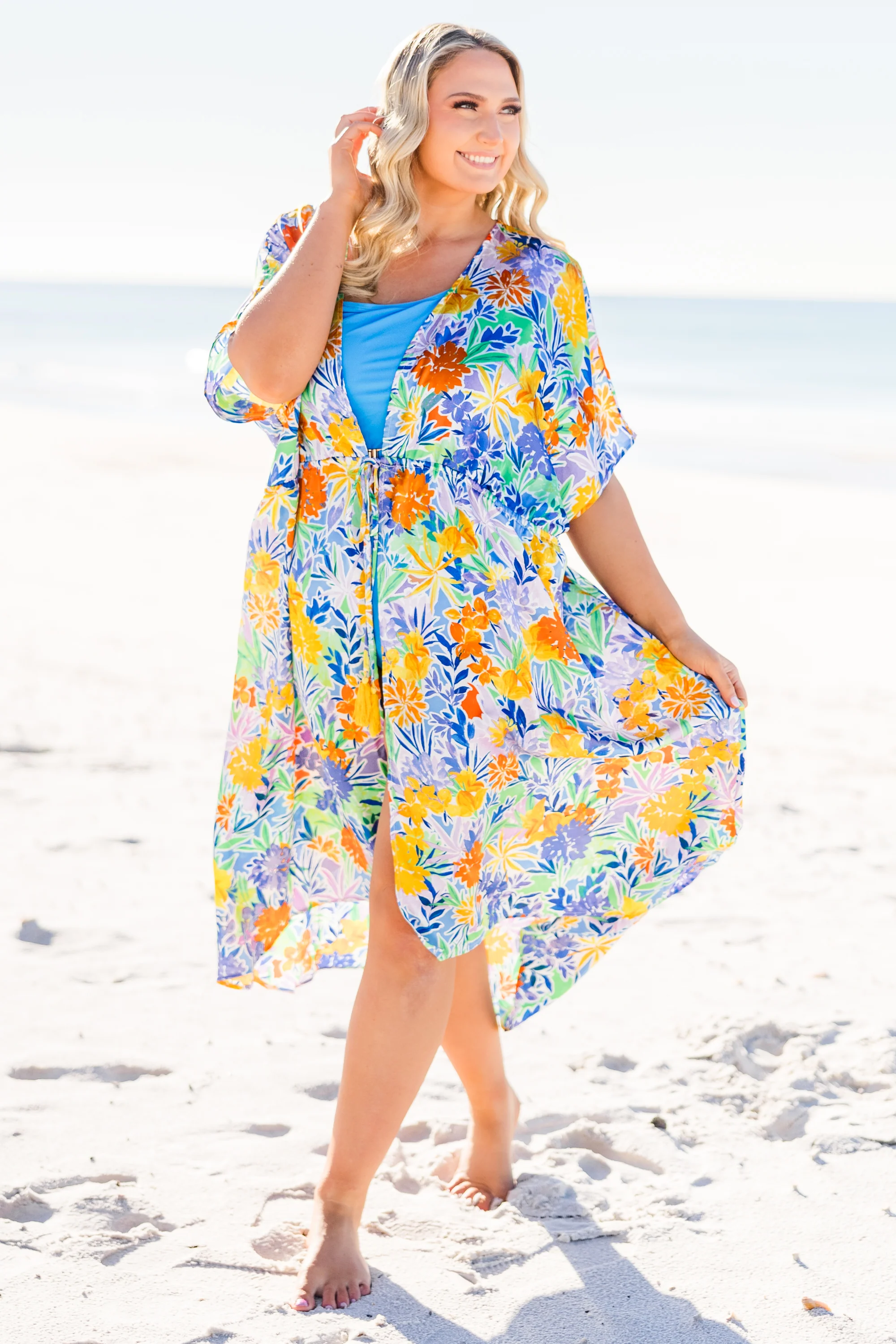 Building Sand Castles Kimono, Royal Multi - Giverhouse