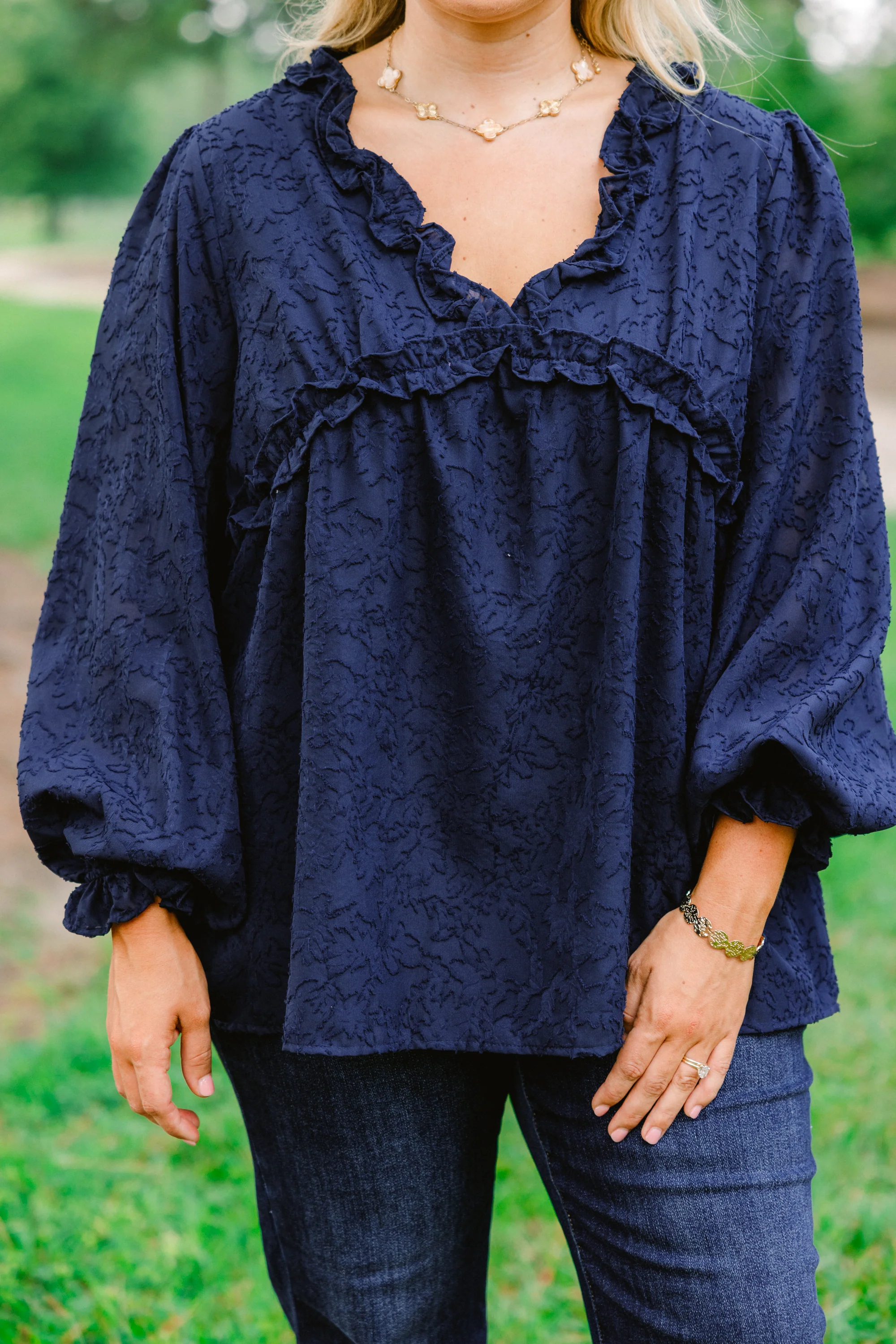 Sparkling Sunlight Top, Navy - Giverhouse