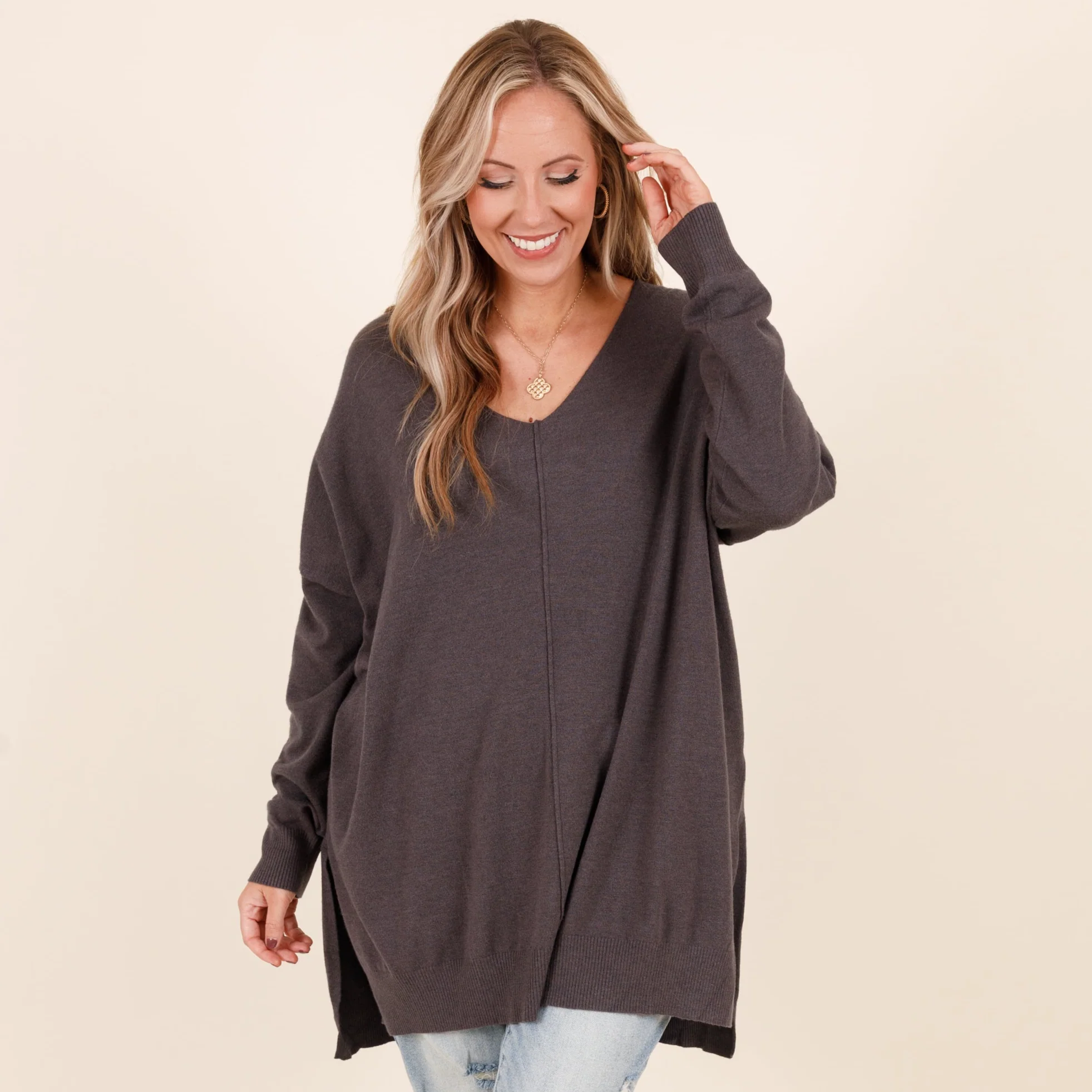 Miss Who I Was Sweater, Ash Grey - Giverhouse