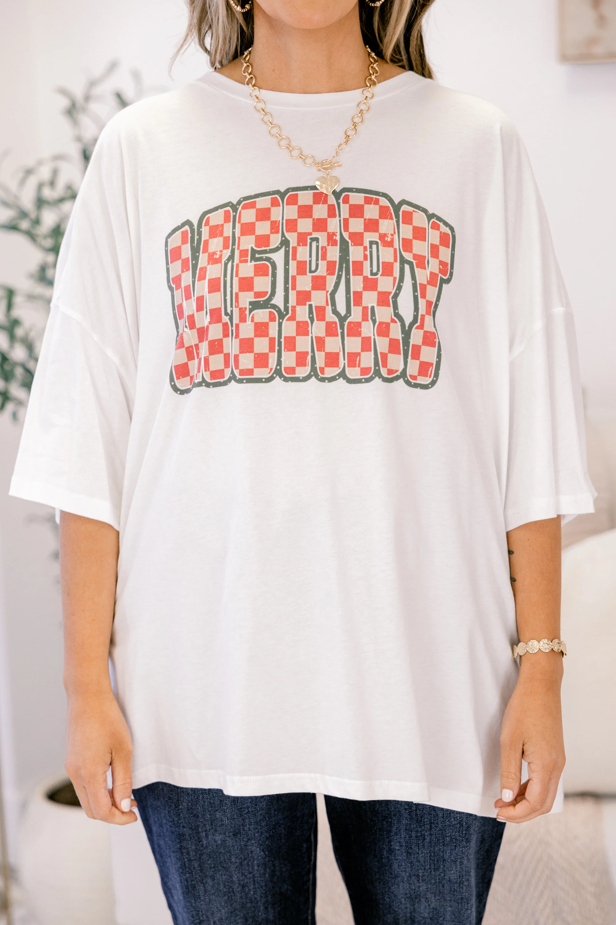 Days of Merry Imported Boyfriend Tee, White - Giverhouse