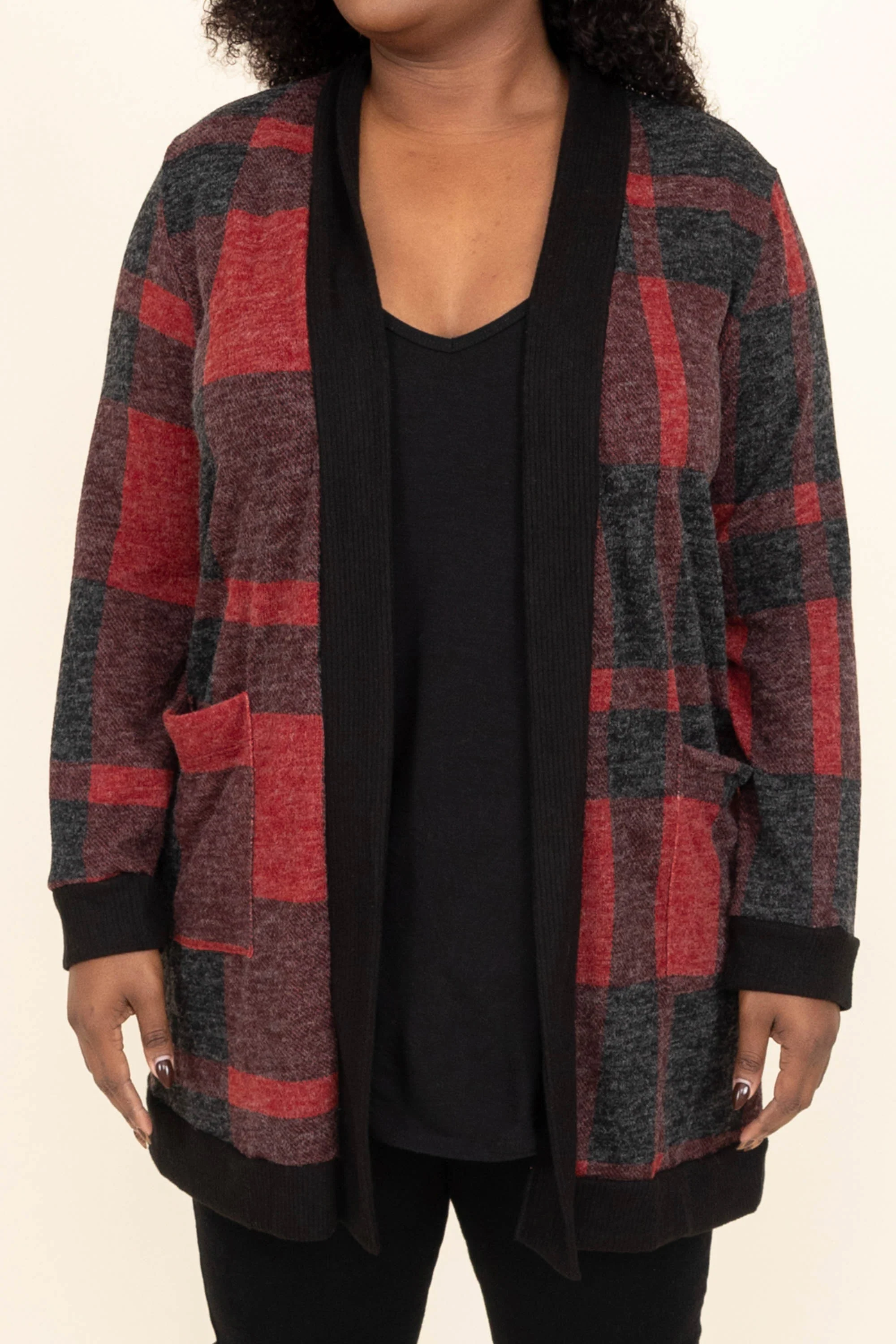 Warm By The Fireplace Cardigan, Red - Giverhouse