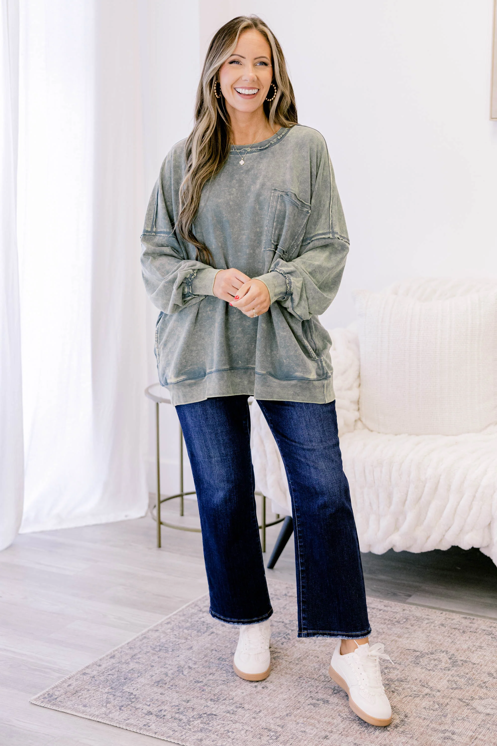 Here With Open Arms Pullover, Ash Jade - Giverhouse